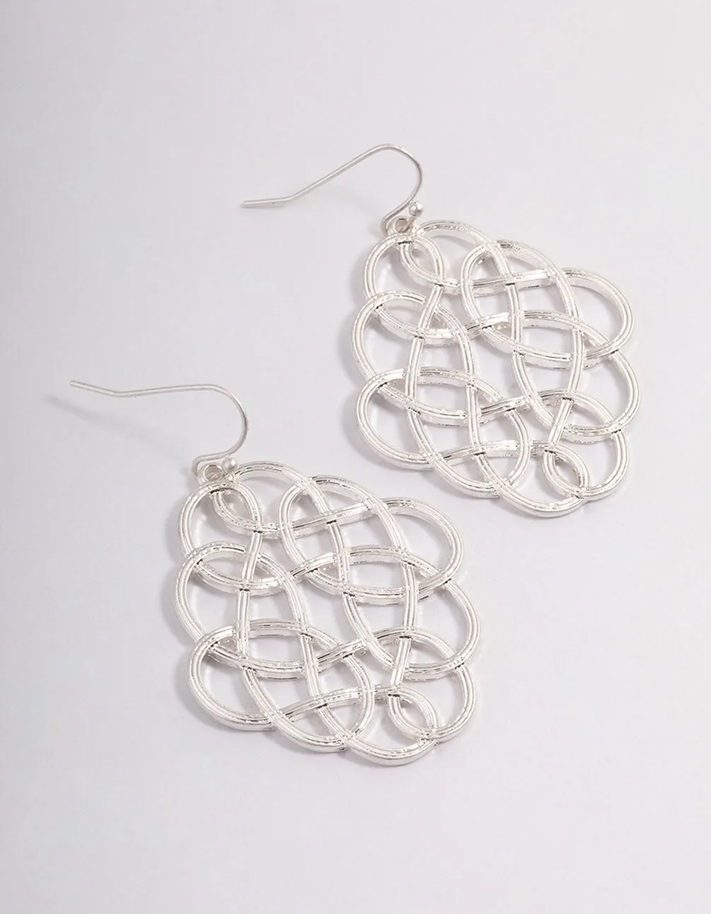 Silver Maze Twisted Drop Earrings
