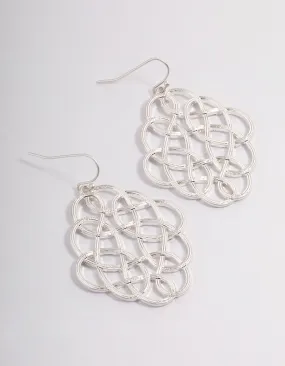 Silver Maze Twisted Drop Earrings