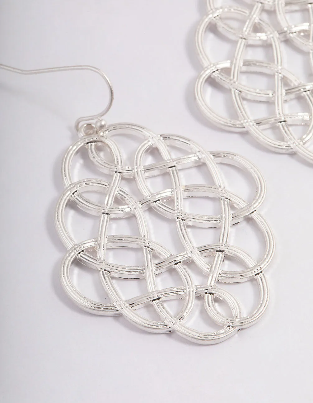 Silver Maze Twisted Drop Earrings