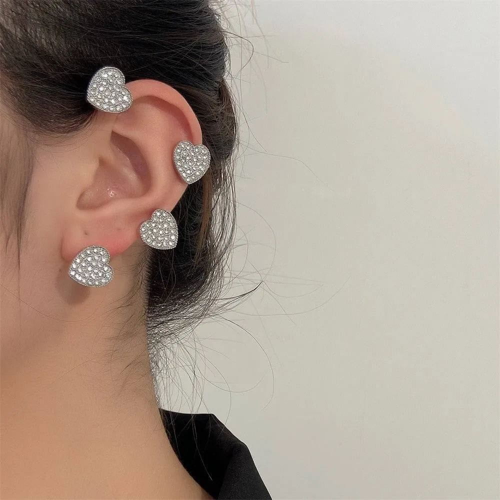 Silver Metal Butterfly Sparkling Zircon Ear Cuff without Piercing For Women