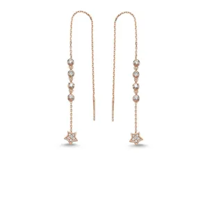 Star Ear Threader in Rose Gold