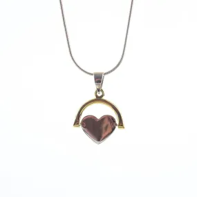 Sterling Silver & Gold Vermeil Spinning Heart
