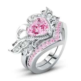 Sweet Heart Swan Ring Set