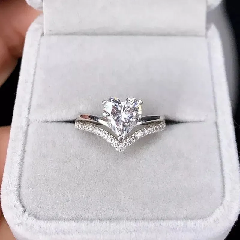 Sweet Heart Swan Ring Set