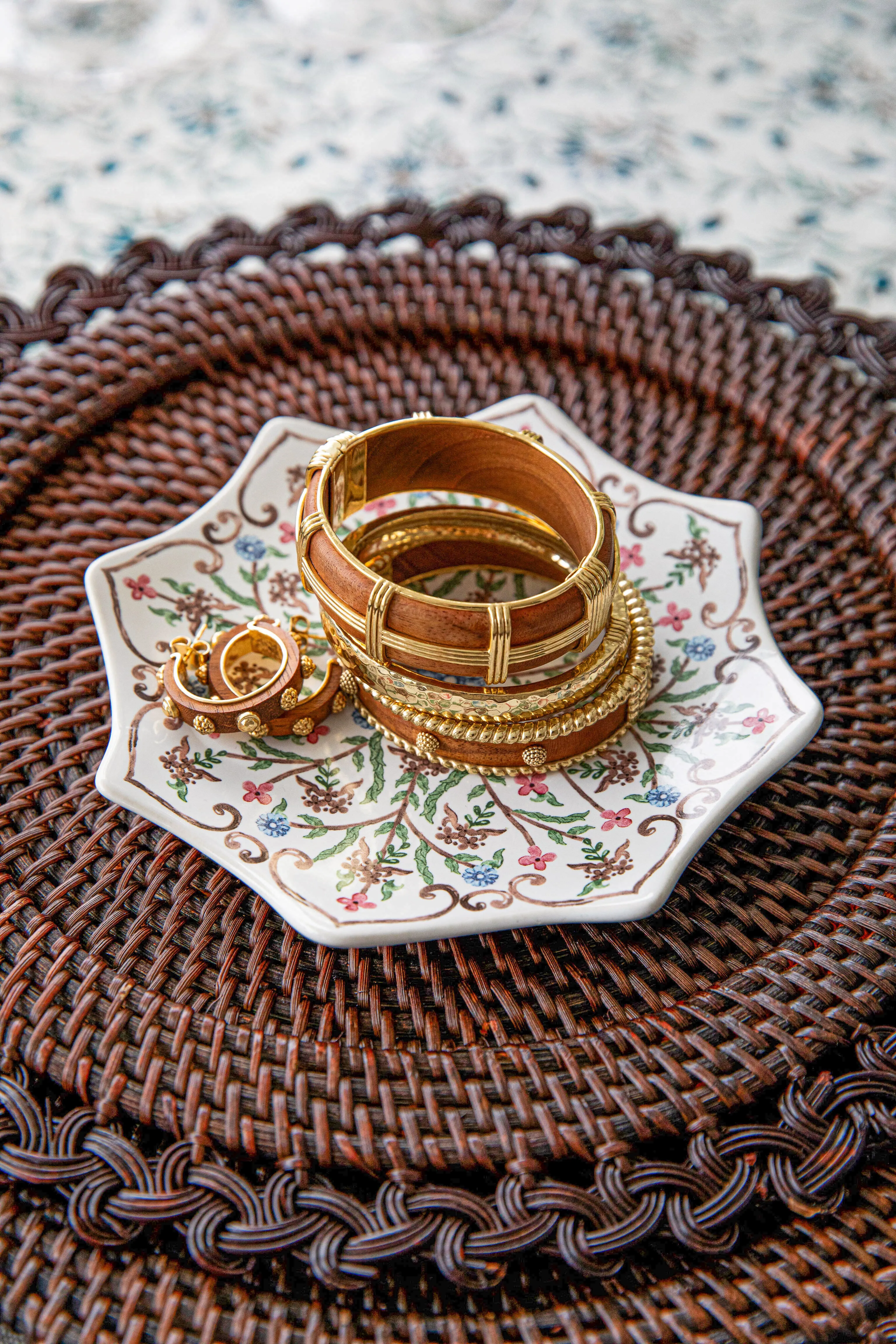 Teak Gaia Hinged Bangle