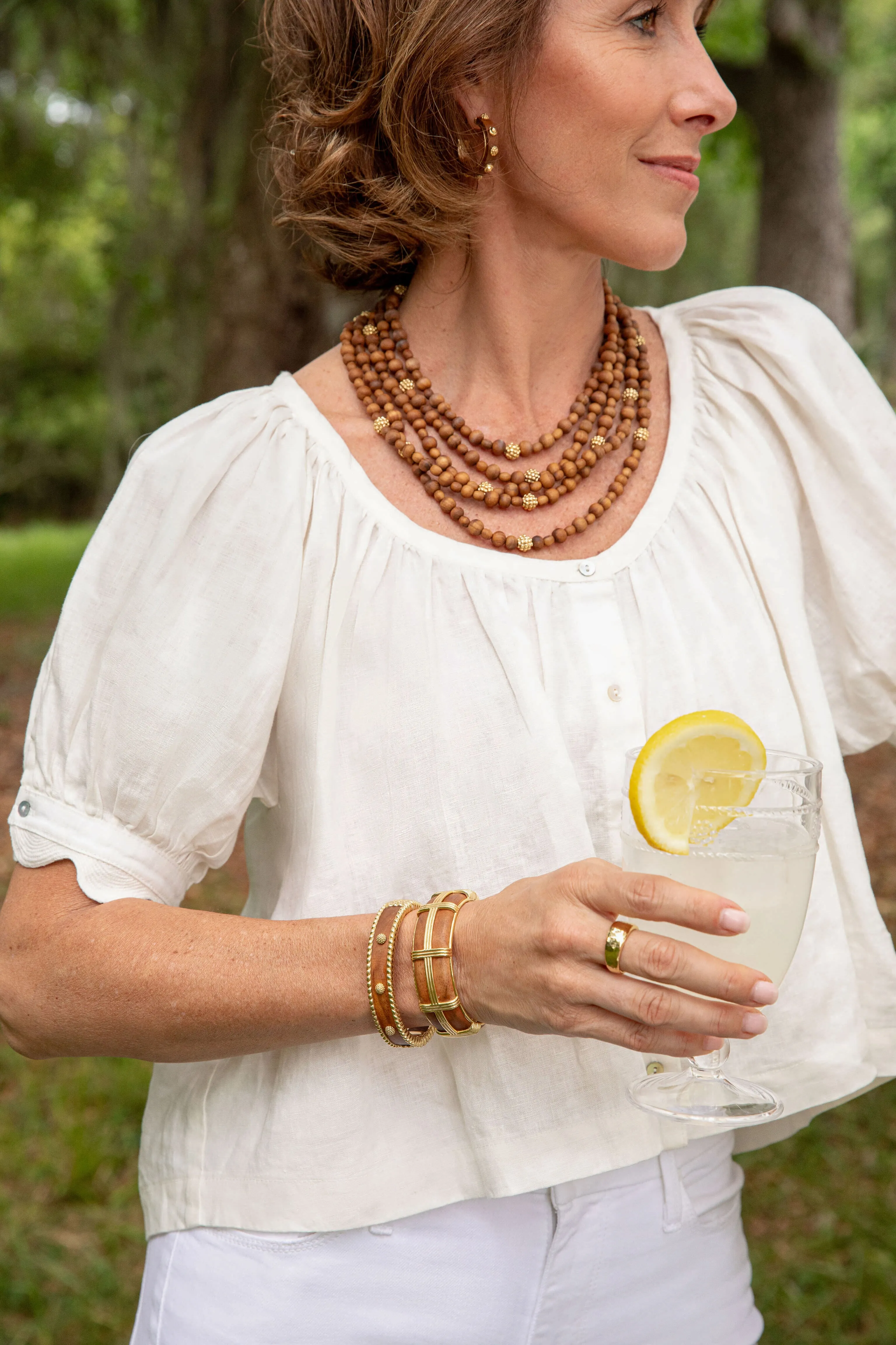 Teak Gaia Hinged Bangle