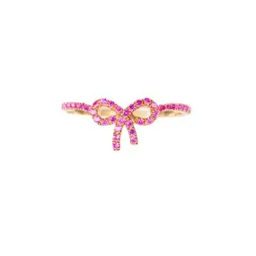 TEEK - 925 SS Mother Daughter Zircon Bow Ring
