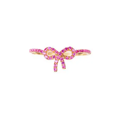 TEEK - 925 SS Mother Daughter Zircon Bow Ring