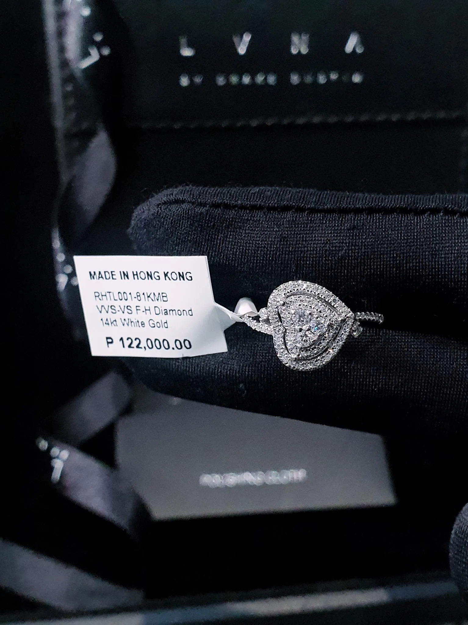 Tilted Double Halo Heart Diamond Ring 14kt