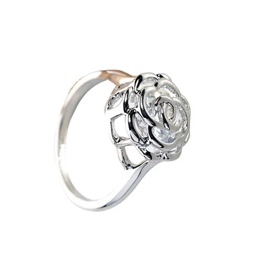 Trilogy of Elegance: 'Rose Is A Rose' Crystal Rings in Tri-Tone Gold Plating