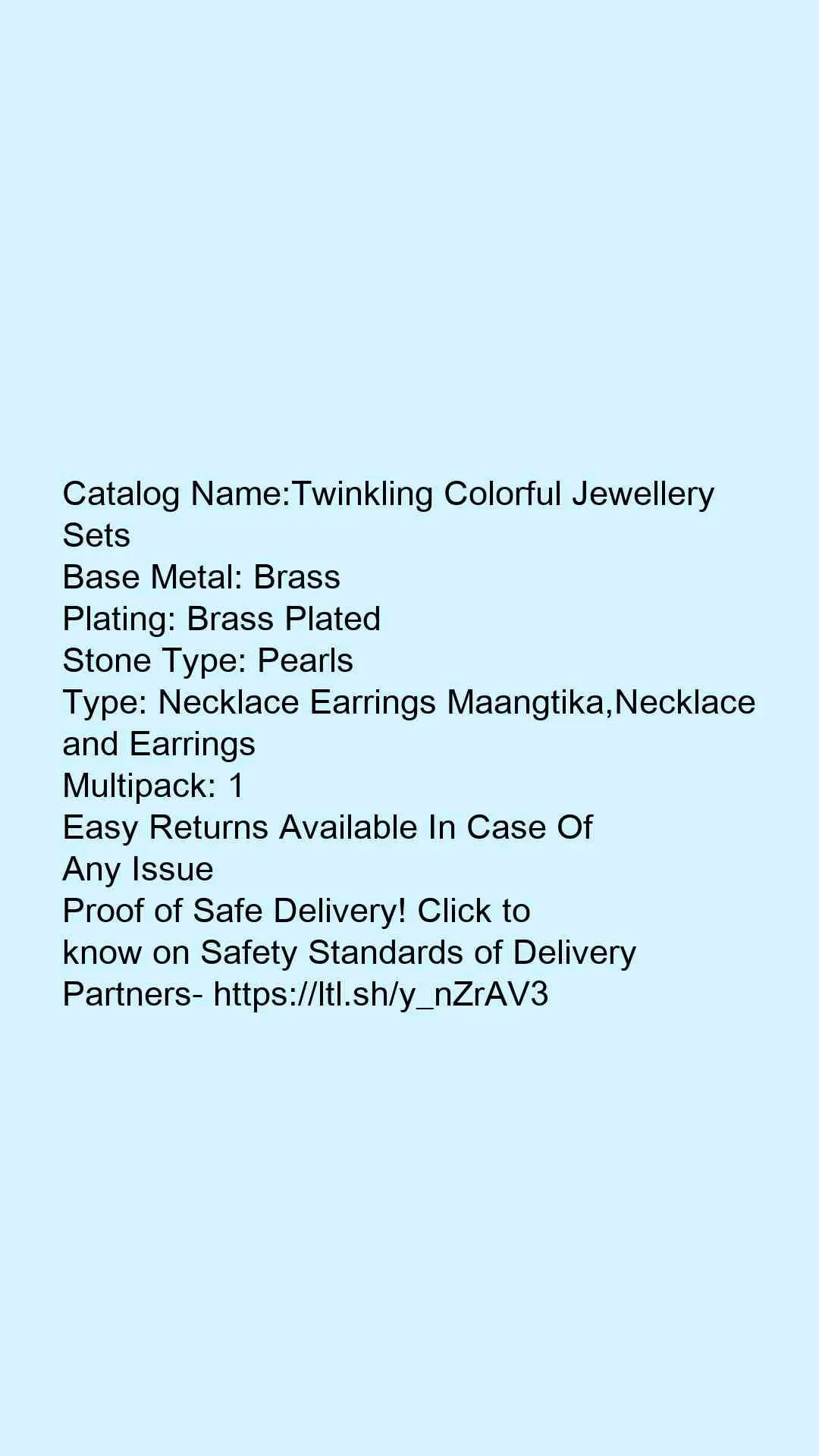 Twinkling Colorful Jewellery Sets