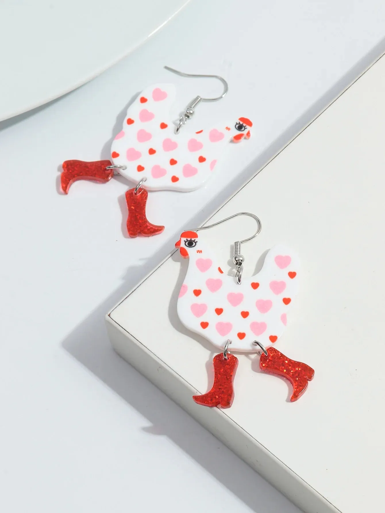 Valentine's Day Chicken Earrings