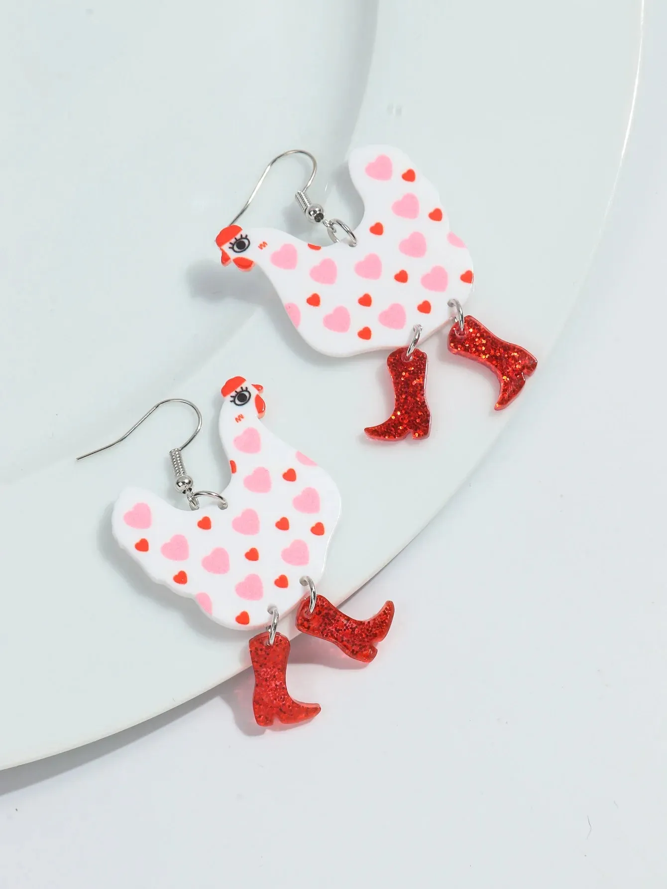 Valentine's Day Chicken Earrings