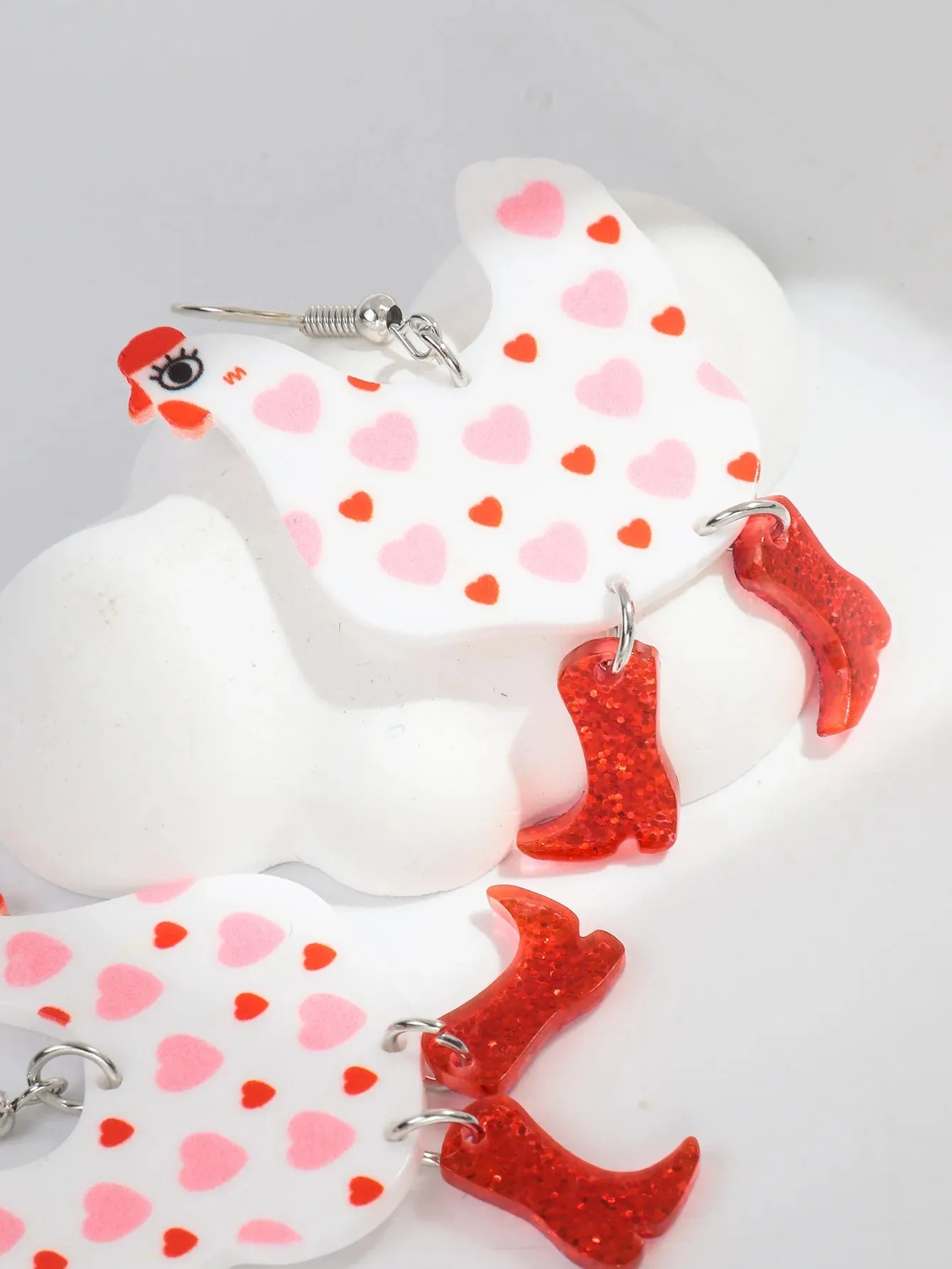 Valentine's Day Chicken Earrings
