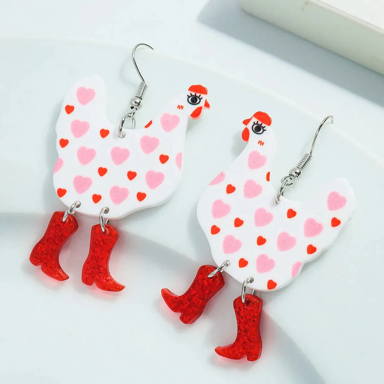 Valentine's Day Chicken Earrings