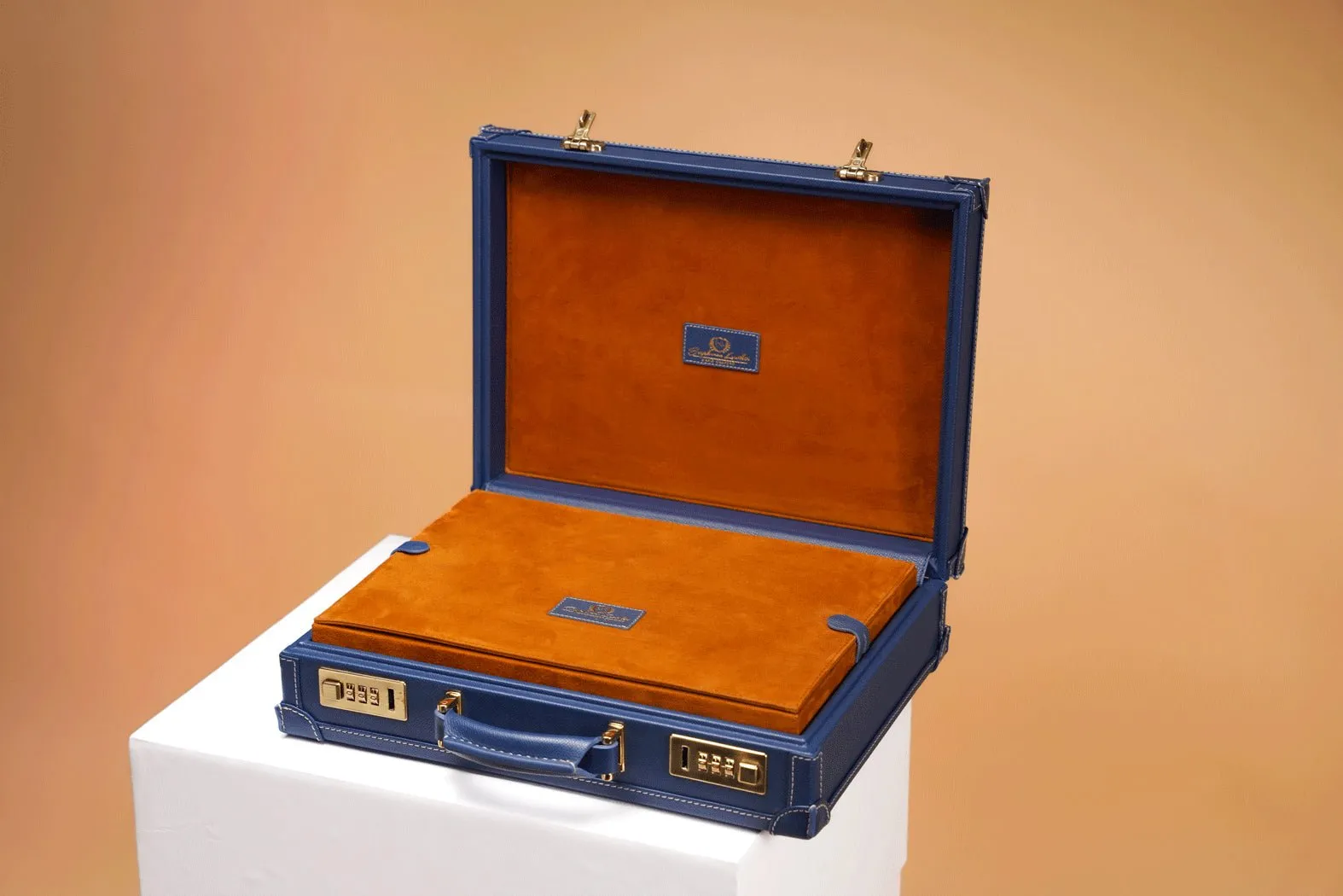 Watch Collector Case - Saffiano Navy Blue