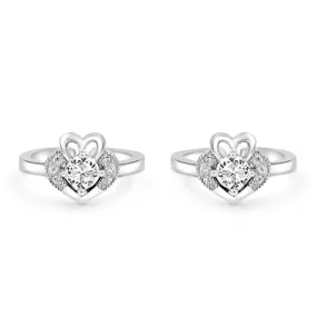 Zarkan A Heart For A Heart Silver Toe Rings