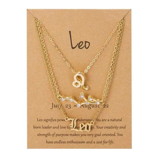 Zodiac Charm Jewelry Set
