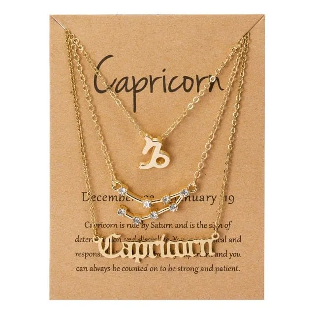 Zodiac Charm Jewelry Set