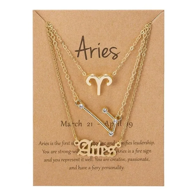 Zodiac Charm Jewelry Set