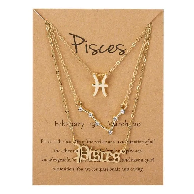 Zodiac Charm Jewelry Set