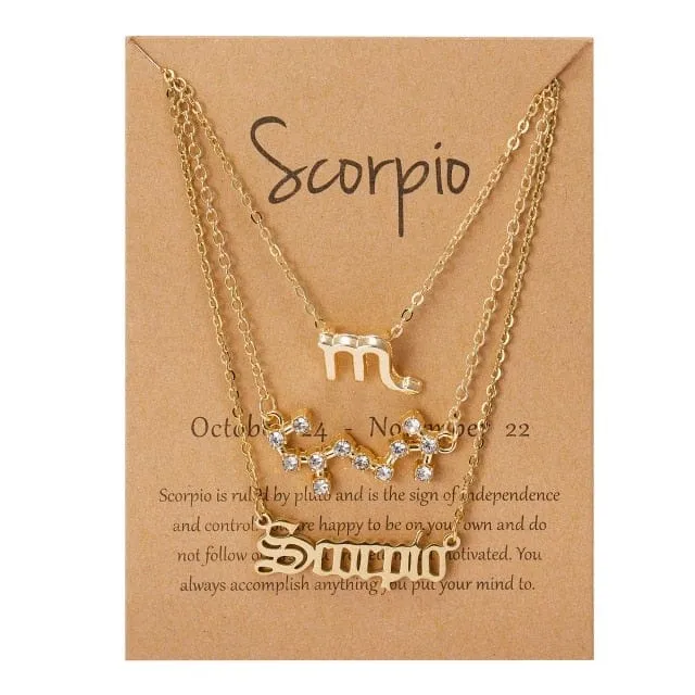 Zodiac Charm Jewelry Set