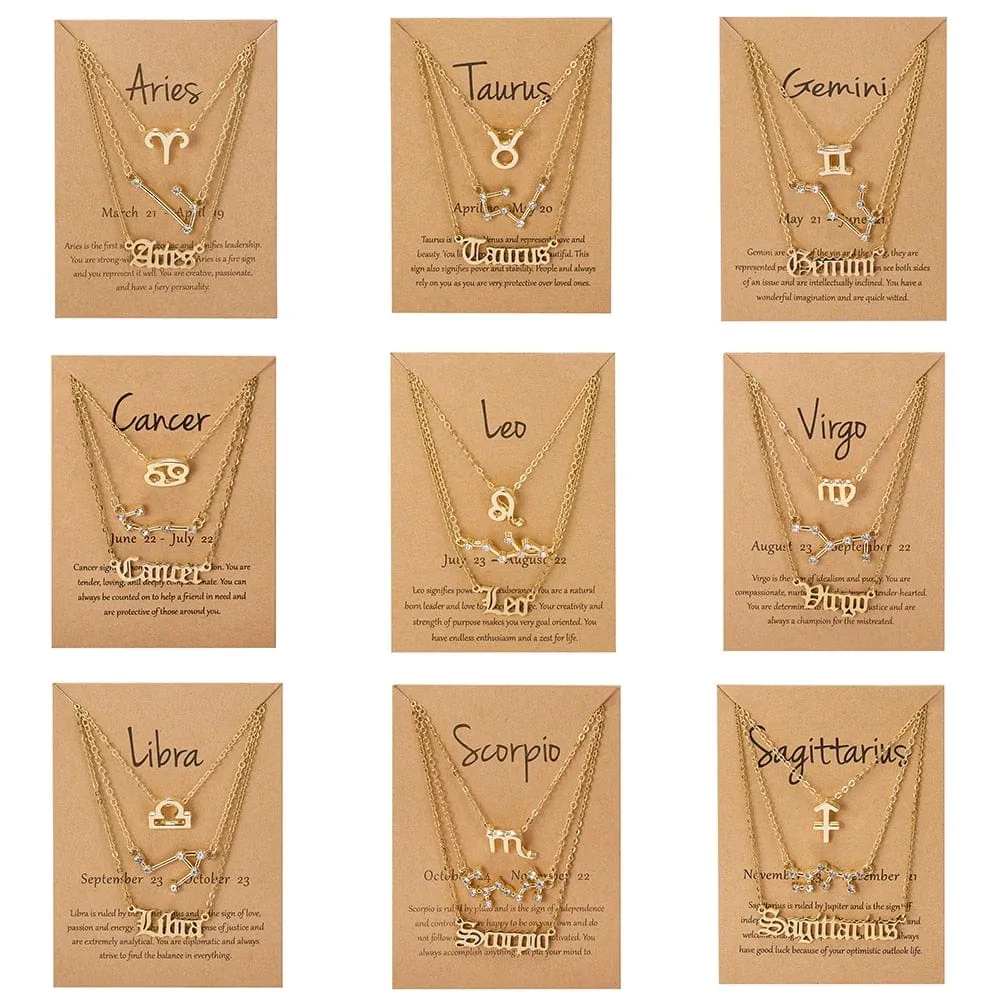 Zodiac Charm Jewelry Set